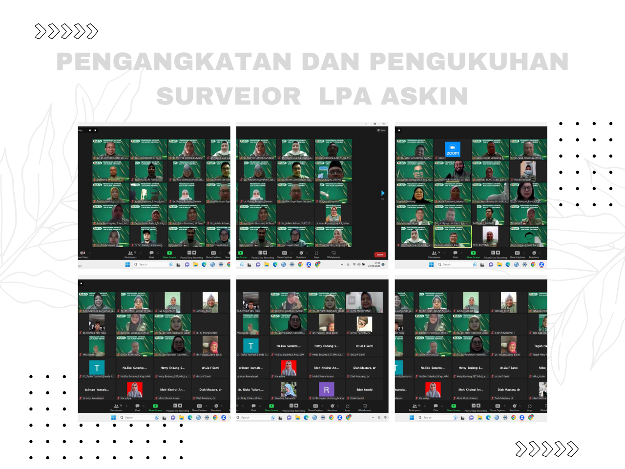 Pengangkatan dan Pengukuhan Surveior LPA ASKIN Telah Dilaksanakan Secara Daring